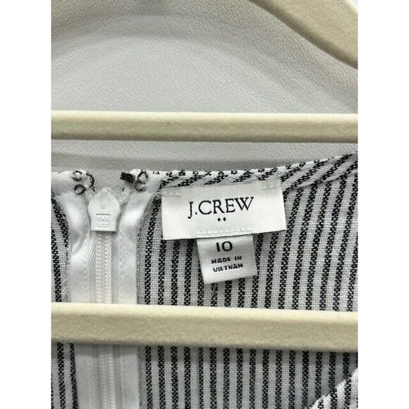J.Crew Womens Striped Shift Dress Sleeveless Crew Neck Linen Blend Size 10 NWT - Picture 8 of 11